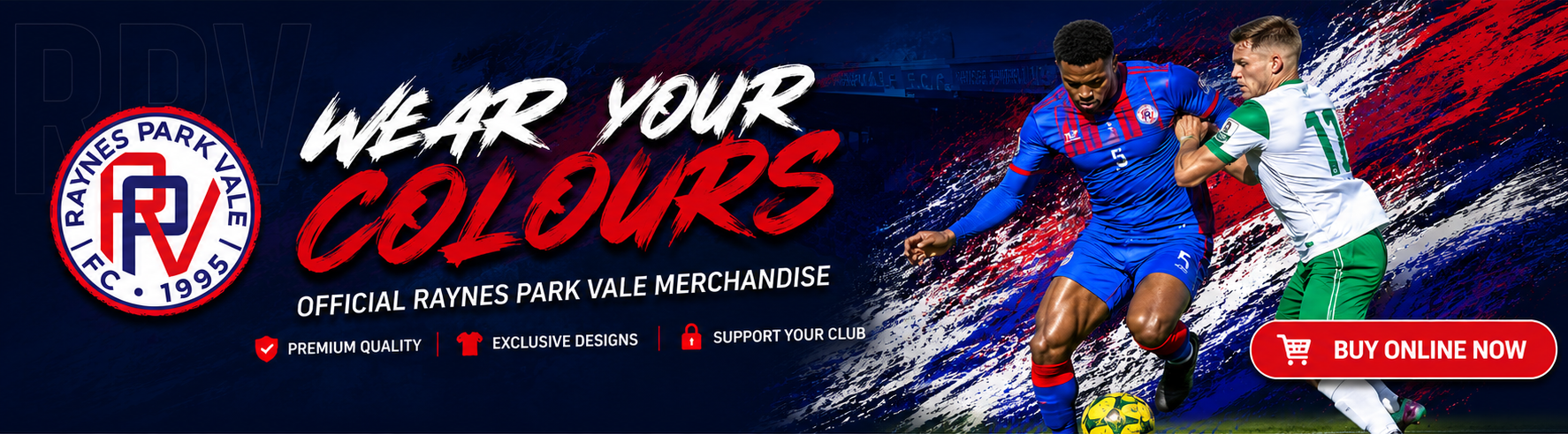 Official Raynes Park Vale merchandise banner